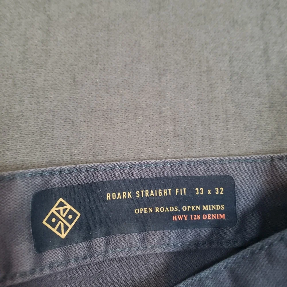 Roark HWY 128 Denim Jeans Mens 33x32 Grey Straight Fit Stretch Pants